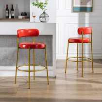 Red fabric best sale bar stools